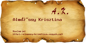 Almássy Krisztina névjegykártya